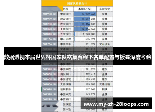 数据透视本届世界杯国家队密集赛程下名单配置与板凳深度考验
